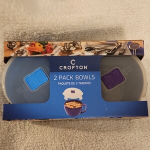 Croton 2 Pack Bowls with Blue Lids